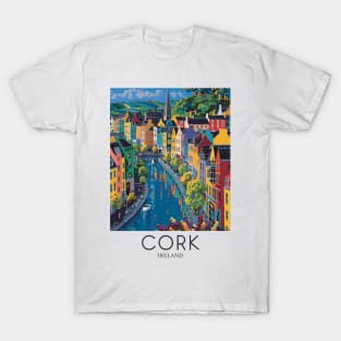 A Pop Art Travel Print of Cork - Ireland T-Shirt